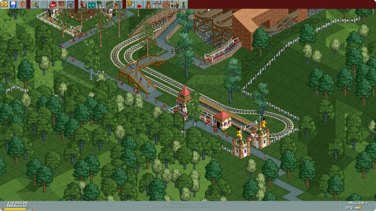 RollerCoaster Tycoon gameplay