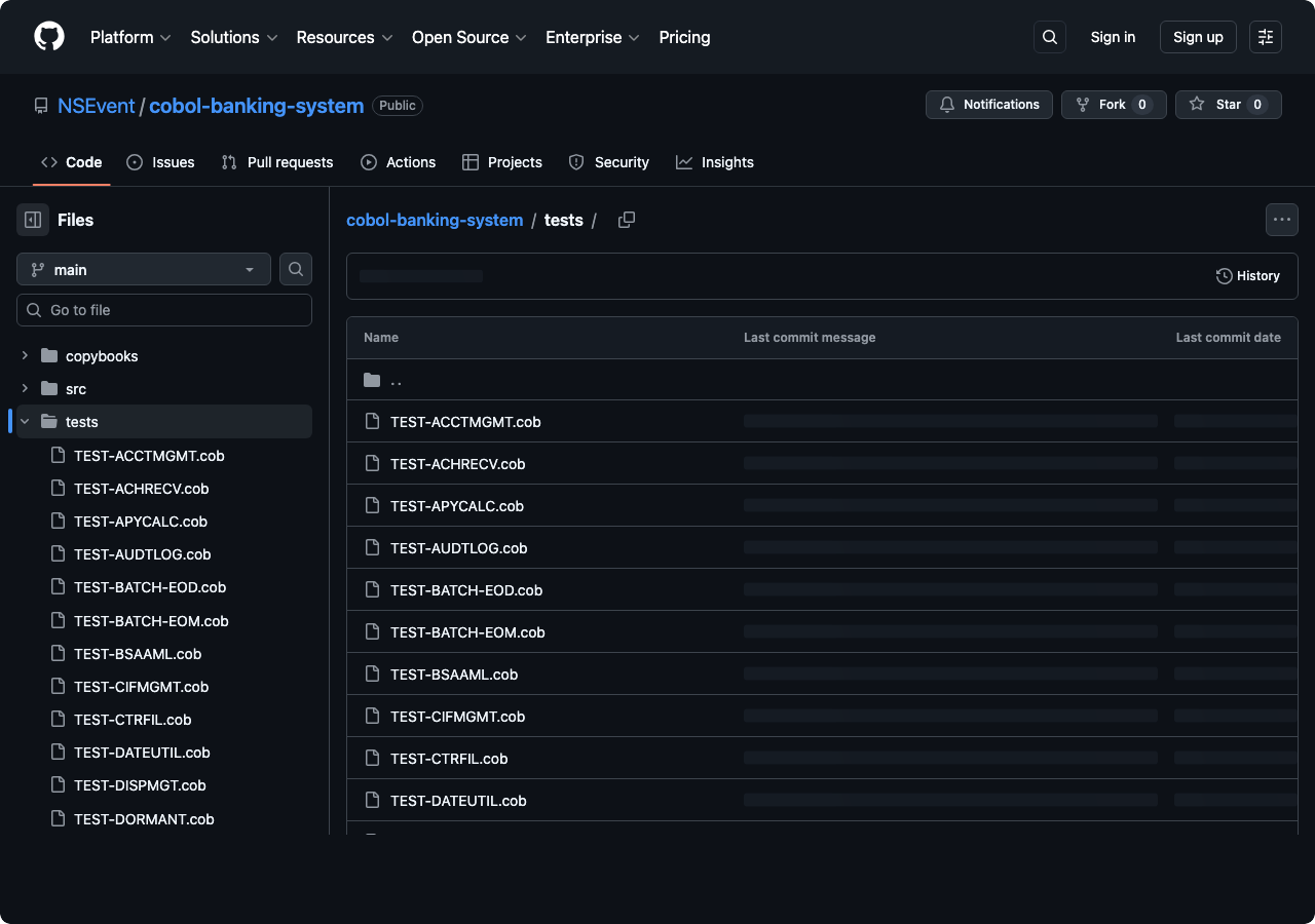 Test files for each module